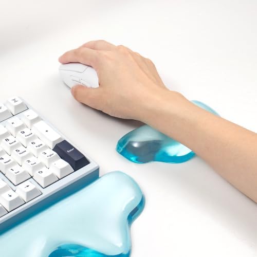 Gel Keyboard and Mouse Wrist Rest Set, Blue Wrist Pad for Computer Keyboard
