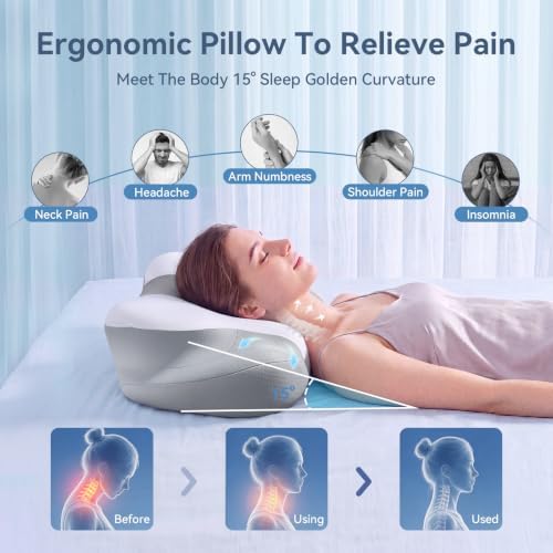Cervical Pillow for Neck and Shoulder Pain Relief Ergonomic Contour Pillow