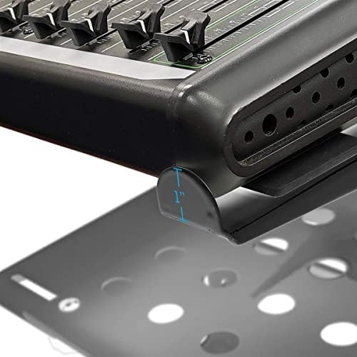 AxcessAbles Two-Tier Adjustable DJ Stand with Clamps | for DJ Controllers, Music Mixers, Laptops up to 20lbs.| DJ Controller Stand Compatible with DDJ-REV1, DDJ-FLX4 (LTS-03 Black)