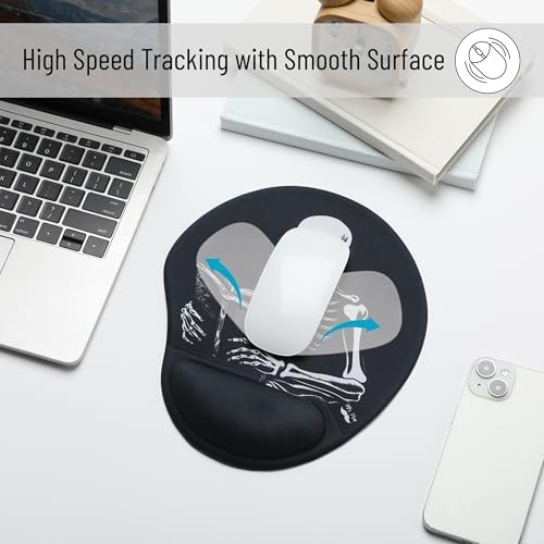 Mr. Pen- Ergonomic Mouse Pad with Wrist Rest, Grim Reader Design