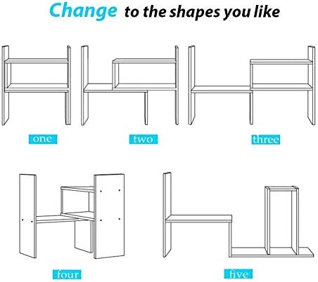 Sorfity Expandable Wood Desktop Bookshelf Desktop Organizer Office Storage Rack Wood Display Shelf - Free Style Display True Natural Stand Shelf Rack Assemble