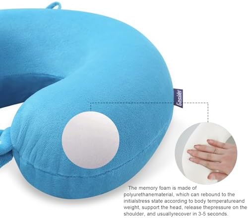 Travel Pillow, Memory Foam Airplane Pillow, Lake Blue