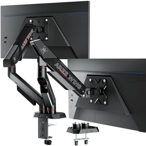 ARES WING Dual Monitor Arm for 17-35 Inch Flat Curved Screens, Black