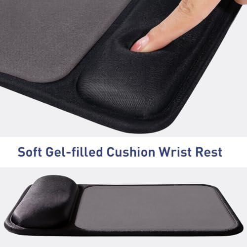 Ergonomic Mouse Pad with Gel Wrist Rest-Black