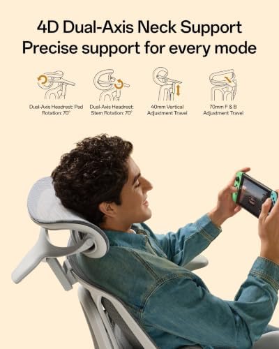 Hbada E3 Air Ergonomic Office Chair, 3-Zone Lumbar Support, Comfy Home Office Chair with Auto Recline, 4D Headrest & Armrests, 140° Tilt for Work & Relax, Mist Gray