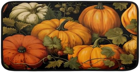 Kitchen Mats, Pumpkin Pattern Kitchen Rugs, Cushioned Anti Fatigue Kitchen Mats, Non-Slip Standing Desk Mat, Absorbent Kitchen Rug for Floor, Kitchen, Office, Sink, 20"×39"