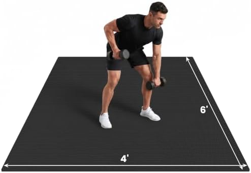 Large Exercise Mat, 7'x5'/6'x4'/8'x6'/10'x6', 8mm PVC Workout Mat