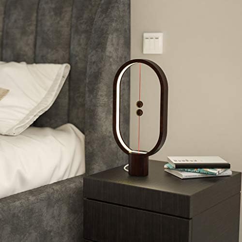 Allocacoc Heng Balance lamp, DesignNest, Switch on in mid-air, USB Powered LED Table lamp, magneticDesk lamp, Warm Eye-Care Lamp, Contemporary Soft Light, Office, Home (Dark Wood)