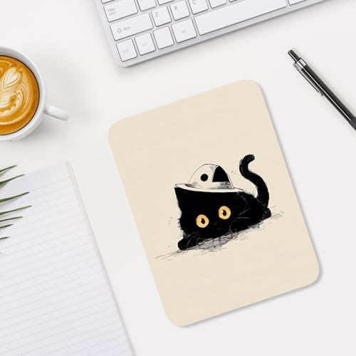 Small Mouse Pad, Mini Mouse Pad 6 x 8 Inch, Thick Rubber Waterproof Mouse Mat, Cute Mousepad for Women Men Wireless Mouse Laptops Home Office, Cat Lying Down