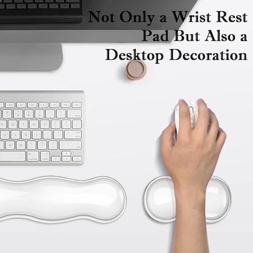 Update Gel Keyboard Wrist Rest & Mouse Wrist Rest Set – Silicone Wrist Support Pad for Pain Relief, Effortless Typing, Gaming, Computer, Laptop, Office – Anti-Slip Base, Easy to Clean