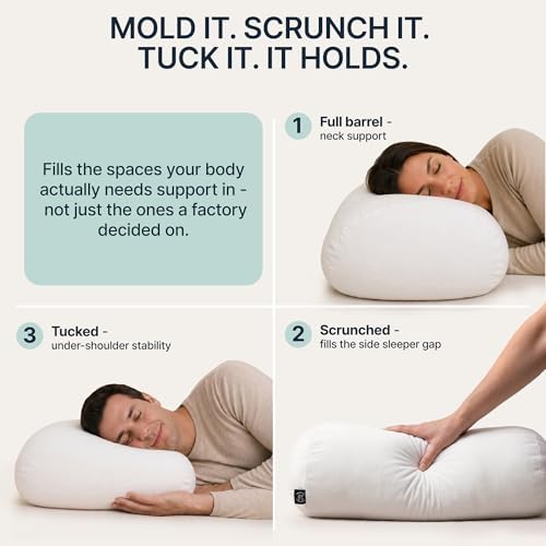 No BS Pillow™ - Adjustable Post-Injury/Surgery Neck Support Pillow, Cervical Spine & Shoulder Recovery Pillow, Customizable Loft for Neck Pain, Side/Back/Stomach Sleepers