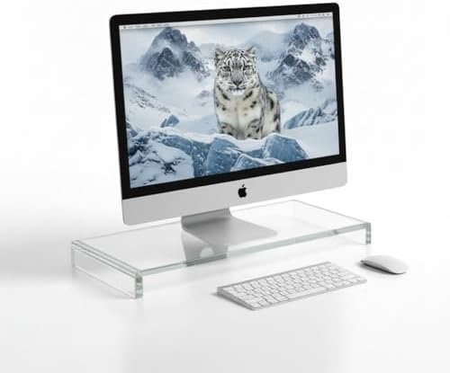 Azar Displays 515369-1PK Acrylic Laptop Stand, Computer Riser for Desk, Monitor Stand, Closet Organizer for Clothes & Shoes, Cabinet Display for Accessories and Décor (15-Inch)