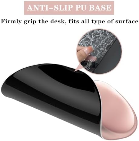 Mouse Pad with Wrist Rest,Ergonomic Mouse Pad with Comfortable Gel Wrist Rest Support and Non-Slip PU Base for Easy Typing Pain Relief, Durable and Washable(Pink)