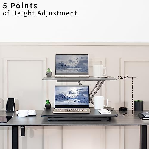 VIVO Black 26 in Single Top Standing Desk Converter, DESK-V001J