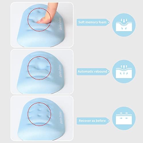 UnivoColors Light Blue Superfine Memory Foam Wrist Rest Soft Gel Ergonomic Mouse Pad Wrist Support for Mouse, Gaming, Computer, Laptop, Office