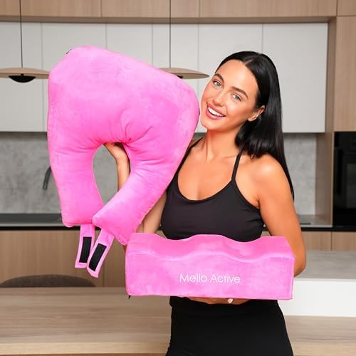 Mello Active BBL Pillow After Surgery Recovery Set – Doctor-Recommended BBL Pillow with Back Support Cushion – Firm, Lightweight & Portable – Ultimate Comfort for Home, Car & Office Pink
