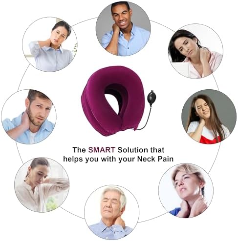 RUNZI Cervical Neck Traction Device Inflatable Neck Stretcher, Easy to Use for Chronic Neck and Shoulder Pain Relief Traction Spine Alignment, Neck Cervical Brace