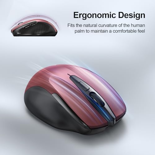TECKNET Wireless Mouse Rechargeable, 2.4G Computer Mice with USB-A Receiver