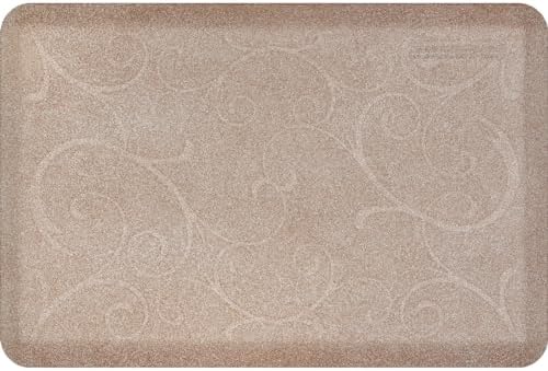 WellnessMats Bella Collection Anti-Fatigue Floor Mat, Polyurethane - Ergonomic Support Pad for Home, Kitchen, Garage, Office Standing Desk - Water Resistant - Made in USA