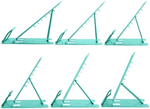 Honagu Book Stand Metal Desk Book Holder, Book Holders for Reading Hands Free, Adjustable Cookbook Documents Holder, Portable Bookstand for Music Books, Textbook, Recipe, Tablet, Ipad (Light Green)