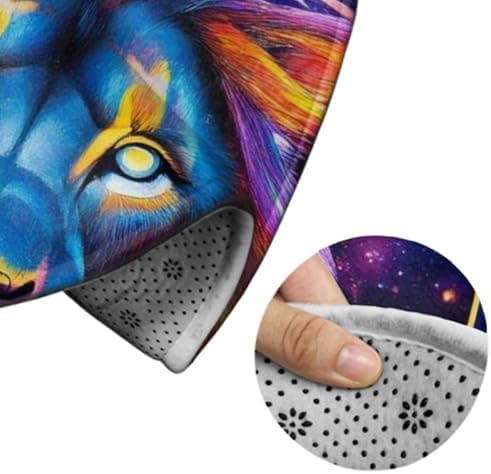 Highly Premium Quality Floor Mat, Office Chair Decor Mat, Room Sofa Yoga Soft Round Carpet Trippy Lion Leo Constellation Art, 24inch