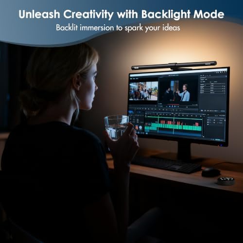 Quntis Computer Monitor Light Bar with Backlight, Desk Lamp with Remote