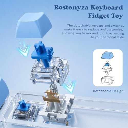 Keyboard Fidget Toy, Creamy Fidget Clicker Keyboard Fidget Keychain, Button Fidget Gifts for Adults, Boost Focus & Ease Anxiety Anywhere — Perfect Stress-Relief Gift (3×3 Grid Layout N)