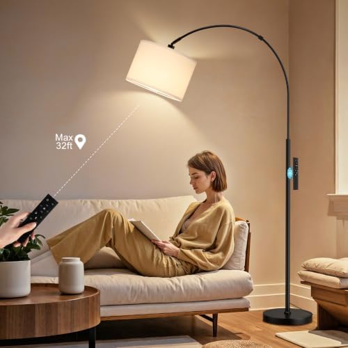 Ambimall Dimmable Arc Floor Lamp with Remote, Color Temp Adjustable