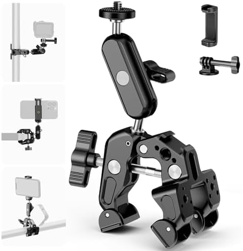 NEEWER Super Clamp with 3" Dual Ballhead Magic Arm Camera Phone Mount, ST88