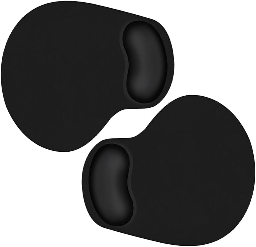 2 Pack Ergonomic Mouse Pad with Wrist Rest Support, Mousepad with Comfortable Gel Wrist Rest Support and Lycra Cloth,for Easy Typing Pain Relief Durable and Easy to Clean,Black