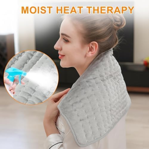 Heating Pad,Heated Blanket,Heating Pad for Back Neck,Grey,24x12 Inch