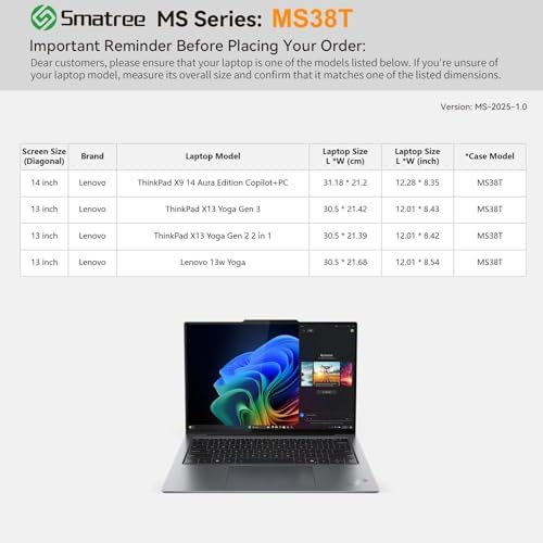 Smatree MS38T EVA Protective Case with Stand for 14" Lenovo ThinkPad X9 14
