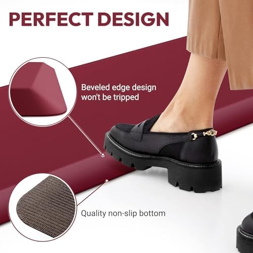 4/5 Inch Thick Kitchen Mat - Cushioned Anti Fatigue Mat for Kitchen Floor
