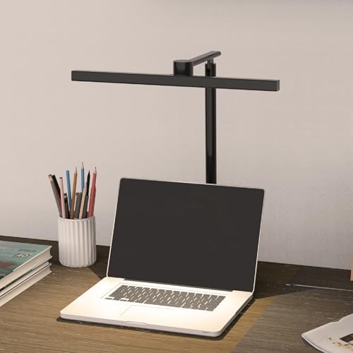 ArchDesk 15.75’ Desk Lamp: Dim, Warm~Cool White Adjustable, Anti-Glare, Sensor, 10W LED, Eye Protection, Foldable, Clamp, Perfect for Painting, Design, Work, Study, Reading (Black)