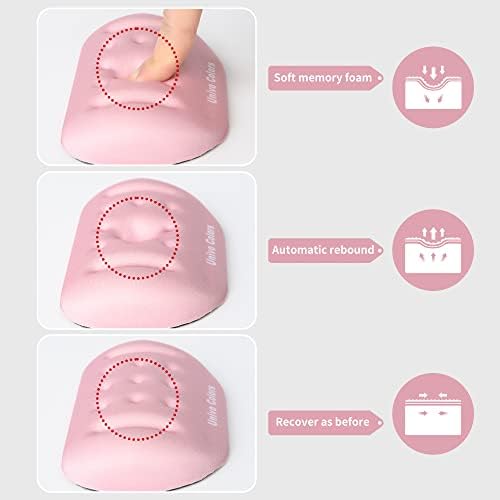 UnivoColors Pink Superfine Memory Foam Wrist Rest Soft Gel Ergonomic Mouse Pad Wrist Support for Mouse, Gaming, Computer, Laptop, Office