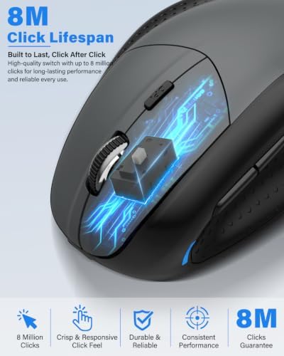 X45 Ergonomic Vertical Mouse, Bluetooth & Wireless Mice, Quiet Clicks