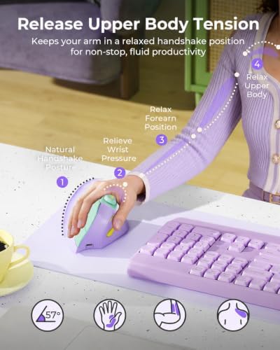 seenda MOU-302 Wireless Bluetooth Ergonomic Vertical Mouse with Volume Knob