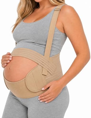 Pregnancy Belly Band, Pregnancy Support Belt, Beige, Medium