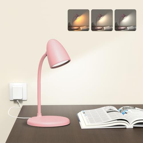 LED Desk Lamp for Home Office,Dimmable Table Lamp 3 Light Colors