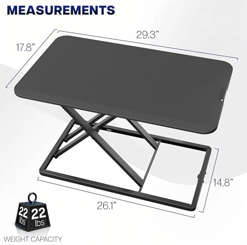 VIVO Black 29 in Single Top Standing Desk Converter, DESK-V000U
