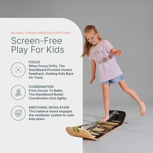 GIBBON SlackBoard Balance Board Bundle - Gift for Kids & Adults