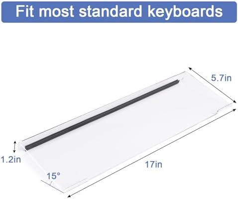 Clear Acrylic Tilted Computer Keyboard Holder for Ergonomic Typing