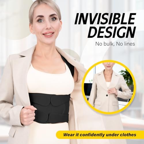 Back Brace Posture Corrector for Women & Men, Adjustable Full Back Support, Shoulder Straightener for Upper & Lower Back Pain Relief-Scoliosis, Hunchback, Waist Trainer (Medium, Balck)