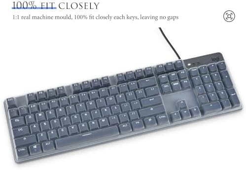 Keyboard Cover Skin for Logitech K845 Mechanical Illuminated Keyboard, Logitech K845 Keyboard Protector Accessories,Ultra Thin Desktop PC Silicone Keyboard Cover-Clear