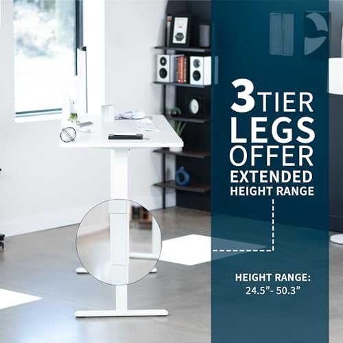 VIVO White 71 x 30 in Standing Desk, DESK-KIT-2W7W