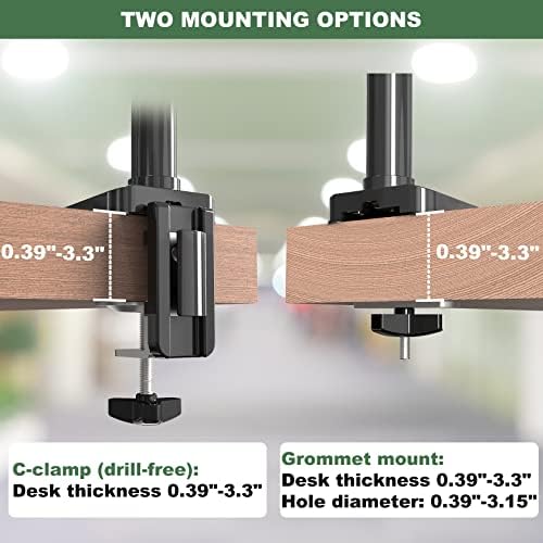 Gas Spring Triple Monitor Desk Mount for Screens up to 27 inch