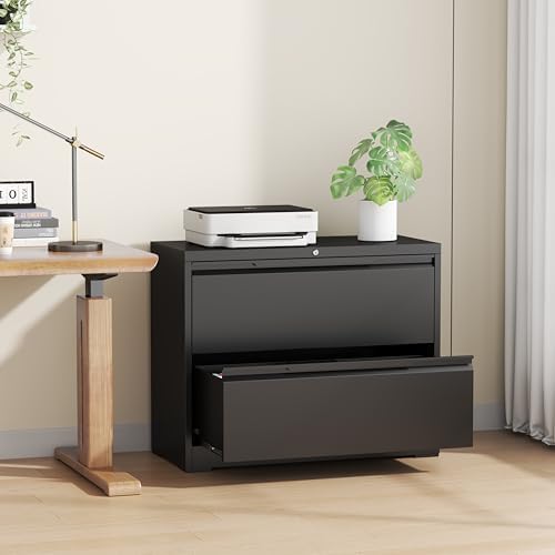 2 Drawer Metal Lateral File Cabinet with Lock for Home Office