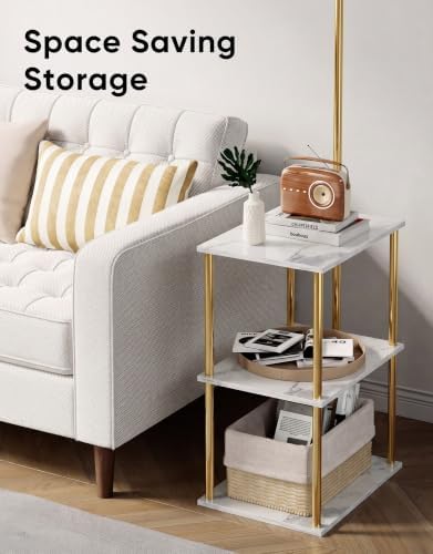 Floor Lamp with Table 2-Pack, Nightstands End Side Table for Living Room
