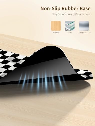 Ergonomic Keyboard Wrist Rest Pad with Wrist Support Black White Plaid