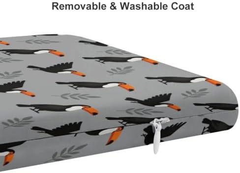 Portable Square Seat Cushion Memory Foam Material Tropical Toucan
